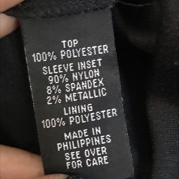 💎 BCX 3/4 bell gold lace chiffon crop blouse - Picture 5 of 8